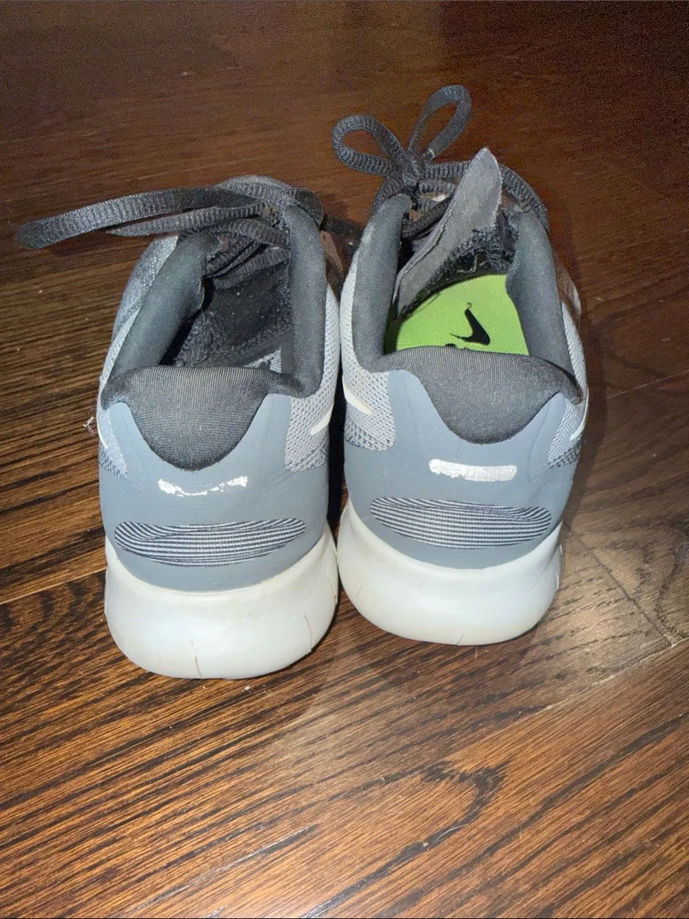 Nike Free Running Shoes Womens 7 Gray Black Knit Athleisure Sporty - Picture 3 of 5